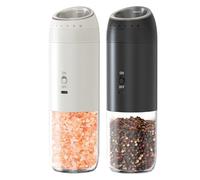 Gravity Moulin à poivre et sel électrique rechargeable par USB avec lumière LED et grosseur réglable