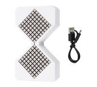 Gravity Timer Dynamic Flow Cube Electronic Hourglass Timer Multi Functional Decorative Electronic Hourglass Ambient Light for Classroom Home Office Cooking (Blanche)