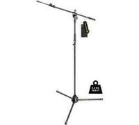 Gravity Stands Support de microphone MS 4322 HDB – lourd, pied trépied, bras rallonge 2 points