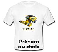 GRAVOPHOTO - Tshirt personnalisé Moissonneuse batteuse prénom et Taille au Choix