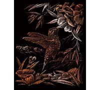 Gravure Art Grattoir Feuille kit - A4 - Argent Doré Rainbow en cuivre - 48 Designs COPF17 - Humming Bird