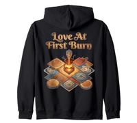Gravure au Laser « Love at First Burn » Sweat à Capuche