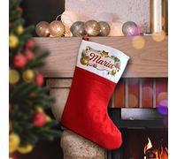 GRAVURE CONCEPT Chaussette De Noël Personnalisable À Suspendre - Botte De Noël pour Cadeaux De Noël (Rouge)
