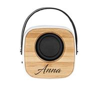 GRAVURE CONCEPT Enceinte Bluetooth Personnalisable Portable Bambou - Mini Haut Parleur sans Fil À Personnaliser - Idée Cadeau (Alesso)