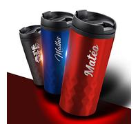 GRAVURE CONCEPT Gobelet Isotherme Personnalisable - COFFEE TUMBLER - Mug Personnalisé - 300ml (SALAK) (Rouge)