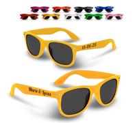 GRAVURE CONCEPT Lunettes de Soleil Mariage & Événements, EVJF/EVG À Personnaliser - Lot de 10/25/50/100 - Protection UV400 (BRISA) (Jaune)