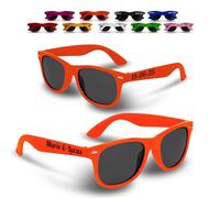 GRAVURE CONCEPT Lunettes de Soleil Mariage & Événements, EVJF/EVG À Personnaliser - Lot de 10/25/50/100 - Protection UV400 (BRISA) (Orange)