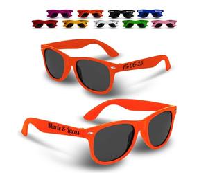 GRAVURE CONCEPT Lunettes de Soleil Mariage & Événements, EVJF/EVG À Personnaliser - Lot de 10/25/50/100 - Protection UV400 (BRISA) (Orange)