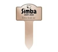 GRAVURE CONCEPT Plaque Funéraire pour Animaux - Modèle 2 / Beige Texte Noir | Stèle Commémorative Personnalisable PVC (Chien/Chat etc) - - Haute qualité - Fixation facile - Résistant UV