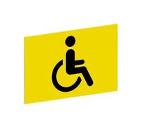 GRAVURE CONCEPT Plaque Signalétique Toilettes Handicapés - Jaune