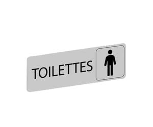GRAVURE CONCEPT Plaque Signalétique Toilettes Hommes - Gris mat