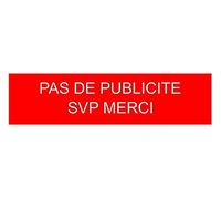 Gravure Discount - Plaque PVC publicitaire - Rouge - 100x25 mm - Minimaliste - Boite Aux Lettres - PVC - PAS DE PUBLICITE SVP MERCI