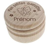 Gravure Events Boîte à Dents de Lait Gravée en Bois - Personnalisée avec le Prénom et un Motif Papillons - Cadeau Poétique et Raffiné pour Bébé ou Naissance - Création Française