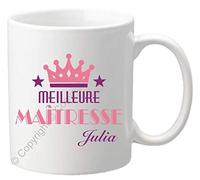 Gravure Events Cadeau Maîtresse Mug - Tasse Personnalisée originale pour maîtresses d'école avec prénom de l'enfant - Fin Année Scolaire institutrice, professeur des écoles (Meilleure Maîtresse)