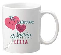 Gravure Events Cadeau Maîtresse Mug - Tasse Personnalisée originale pour maîtresses d'école avec prénom de l'enfant - Fin Année Scolaire institutrice, professeur des écoles (Ma Maîtresse adorée)