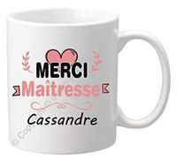 Gravure Events Cadeau Maîtresse Mug - Tasse Personnalisée originale pour maîtresses d'école avec prénom de l'enfant - Fin Année Scolaire institutrice, professeur des écoles (Merci Maîtresse)
