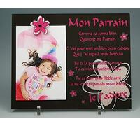 Gravure Events Cadre Photo Aimant pour Parrain - (Cadeau Parrain Marraine Baptême & Communion)