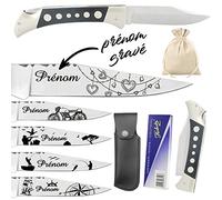 Gravure Events Coffret Laguiole Couteau personnalisé avec prénom gravé. Marque Laguiole - Cadeau pour homme ou femme : fête des pères, fête des mères, papa (papi, papy), maman anniversaire, noël