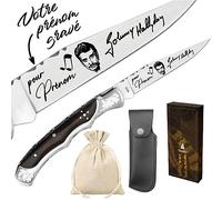 Gravure Events - Couteau Laguiole Bougna gravé avec votre prénom - Cadeau personnalisé Johnny Hallyday (Couteau)
