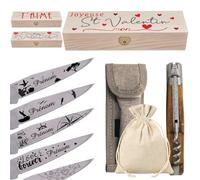 Gravure Events - Couteau personnalisé avec prénom gravé - Cadeau pour homme ou femme : fête des pères, fête des mères, papa (papi, papy), maman anniversaire, noël - Frêne exo TB