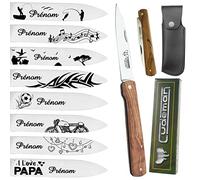 Gravure Events - Couteau pliant personnalisé avec prénom gravé - Marque Cudeman - Cadeau pour homme ou femme : fête des pères, papa,papi, papy anniversaire, noël, Saint valentin