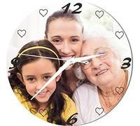 Gravure Events Grande Horloge Personnalisée avec Votre Photo - Diamètre 28,5 cm - Mamy Cadeau Personnalisable Mamie - Cadeau fête des Grands mères J.B.