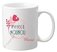 Gravure Events - Mug personnalisé Merci Nounou - Cadeau pour la fête des Nounous, Noël, Anniversaire, fin de contrat, fin d'année scolaire - souvenir pour la nourrice de votre enfant - Mod66