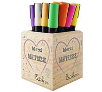 Gravure Events Pot Crayon en Bois Massif Merci Maîtresse - personnalisé avec Prénom - cadeau pour maîtresse d'école primaire et maternelle - fin d'année scolaire - PotCray1
