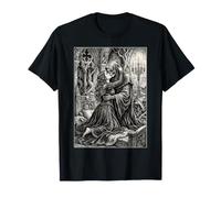 Gravure Gothique Macabre Romance Mort et Jeune Fille T-Shirt