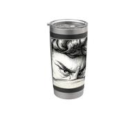 Gravure Lucifer The Fallen Angel Blackwork Gobelet isotherme en acier inoxydable double paroi