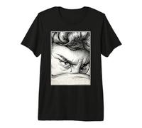Gravure Lucifer The Fallen Angel Blackwork T-Shirt Haut de Gamme