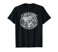 Gravure sur Bois du lac de Garde Italie T-Shirt Graphique avec Valeur