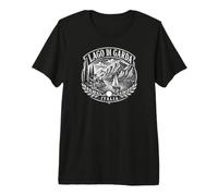Gravure sur Bois du lac de Garde Italie T-Shirt Haut de Gamme
