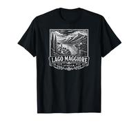 Gravure sur Bois du lac Majeur Italie T-Shirt