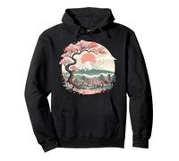 Gravure sur Bois Japonaise du Jardin de Sakura du Mont Fuji Sweat à Capuche