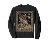 Gravure sur Bois Totem de Baleine céleste à Bosse Cetus Const Sweatshirt