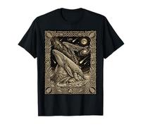 Gravure sur Bois Totem de Baleine céleste à Bosse Cetus Const T-Shirt