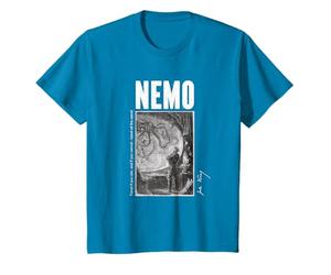 Gravure vintage Captain Nemo avec signature Jules Verne T-Shirt