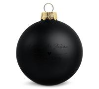 GRAVURZEILE Boule de Noël avec gravure - Amour de mariage - Personnalisable avec nom et date - Cadeau pour couple - Boule de Noël festive comme décoration de Noël - Couleur : noir mat - Taille : 10 cm