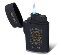 GRAVURZEILE Briquet tempête électrique avec nom et signe du zodiaque - Impression UV de qualité supérieure - Coupe-vent et durable - Rechargeable - Cadeau horoscope pour homme et femme