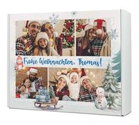 GRAVURZEILE Calendrier de l'Avent à remplir soi-même - Collage photo - Calendrier de Noël personnalisé avec 4 photos - 24 compartiments - Père Noël et veille de Noël extra large - Instructions