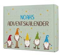 GRAVURZEILE Calendrier de l'Avent à remplir soi-même - Lutin - Personnalisable avec nom - Calendrier de Noël pour enfants - 24 compartiments - Père Noël et veille de Noël extra large - Avec