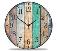 GRAVURZEILE Horloge murale en bois vintage Summer - Faible bruit sans tic-tac - 30 cm de diamètre - Horloge murale design pour salon, chambre à coucher et cuisine