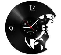 GRAVURZEILE Horloge Murale en Vinyle avec Inscription « Katze Upcycling » Horloge Murale Vintage Décoration Murale Rétro Fabriqué en Allemagne