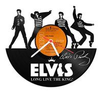 GRAVURZEILE Horloge murale en vinyle Elvis Presley Upcycling Design Horloge murale Décoration murale Vintage Horloge rétro fabriquée en Allemagne