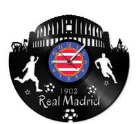 GRAVURZEILE Horloge vinyle Real Madrid - 100 % isolée - Design Upcycling - En vinyle - Fabriquée en Allemagne