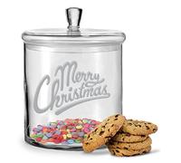 GRAVURZEILE Leonardo Bocal à biscuits avec gravure « Merry Christmas » - Boîte de conservation avec couvercle hermétique pour bonbons - Cadeau pour les amis et la famille pour Noël, les fêtes