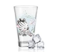 GRAVURZEILE Leonardo Verre à eau avec impression UV - Design zèbre - Pour enfants - Convient comme verre à boire