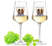 GRAVURZEILE Puccini Verre à vin avec impression UV - Configuration Meilleure amie - Motif entièrement personnalisable - Cadeau personnel pour les amies - Couleur : set Puccini