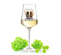 GRAVURZEILE Puccini Verre à vin avec impression UV et configuration - Meilleur ami - Grand motif réglable à concevoir soi-même - Cadeau personnel pour petite amie